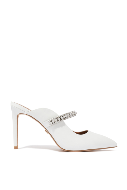 Duke Crystal Strap Pointed Toe Mules